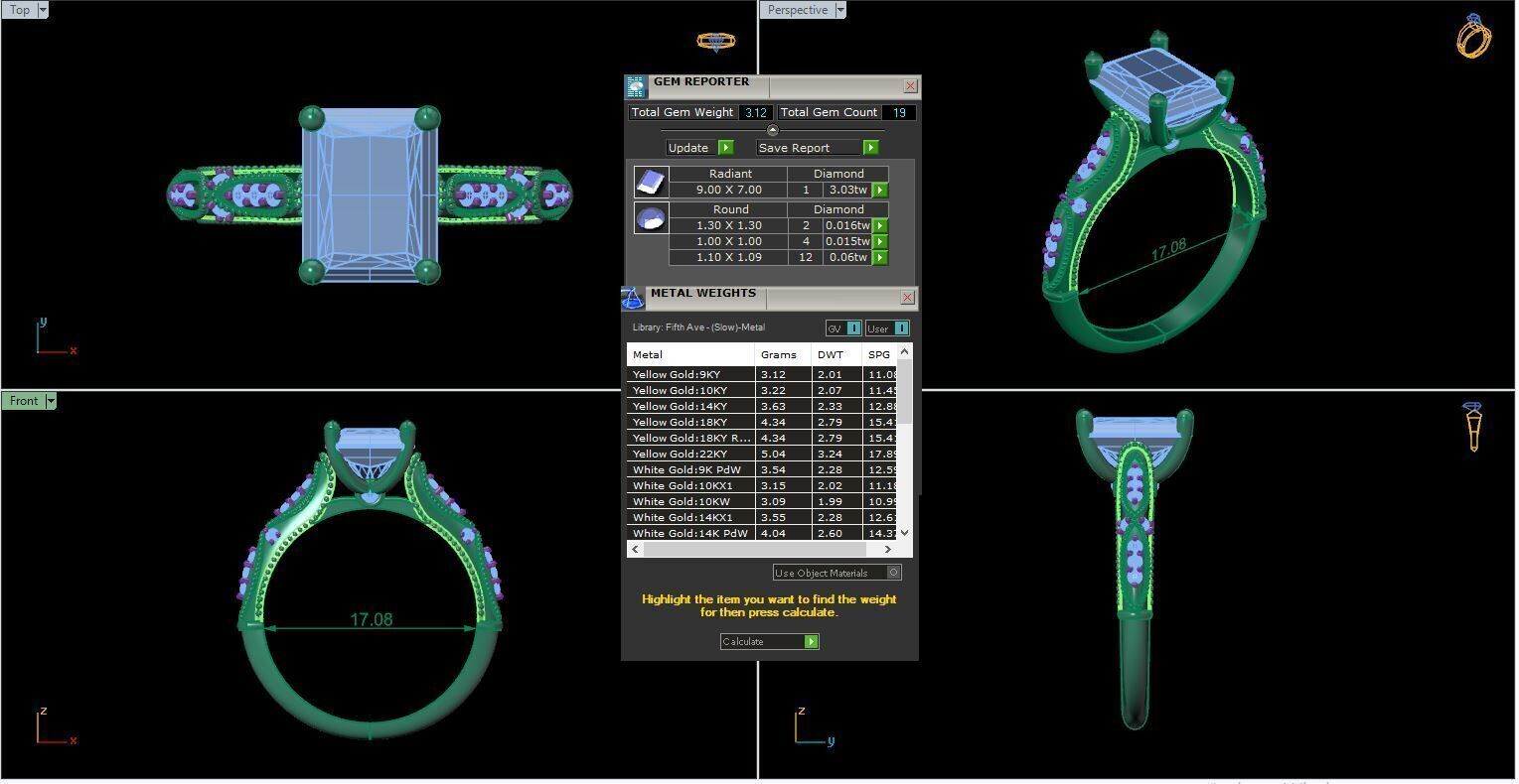 RAIDIANT DIAMOND RING -CAD-129 3D model_13
