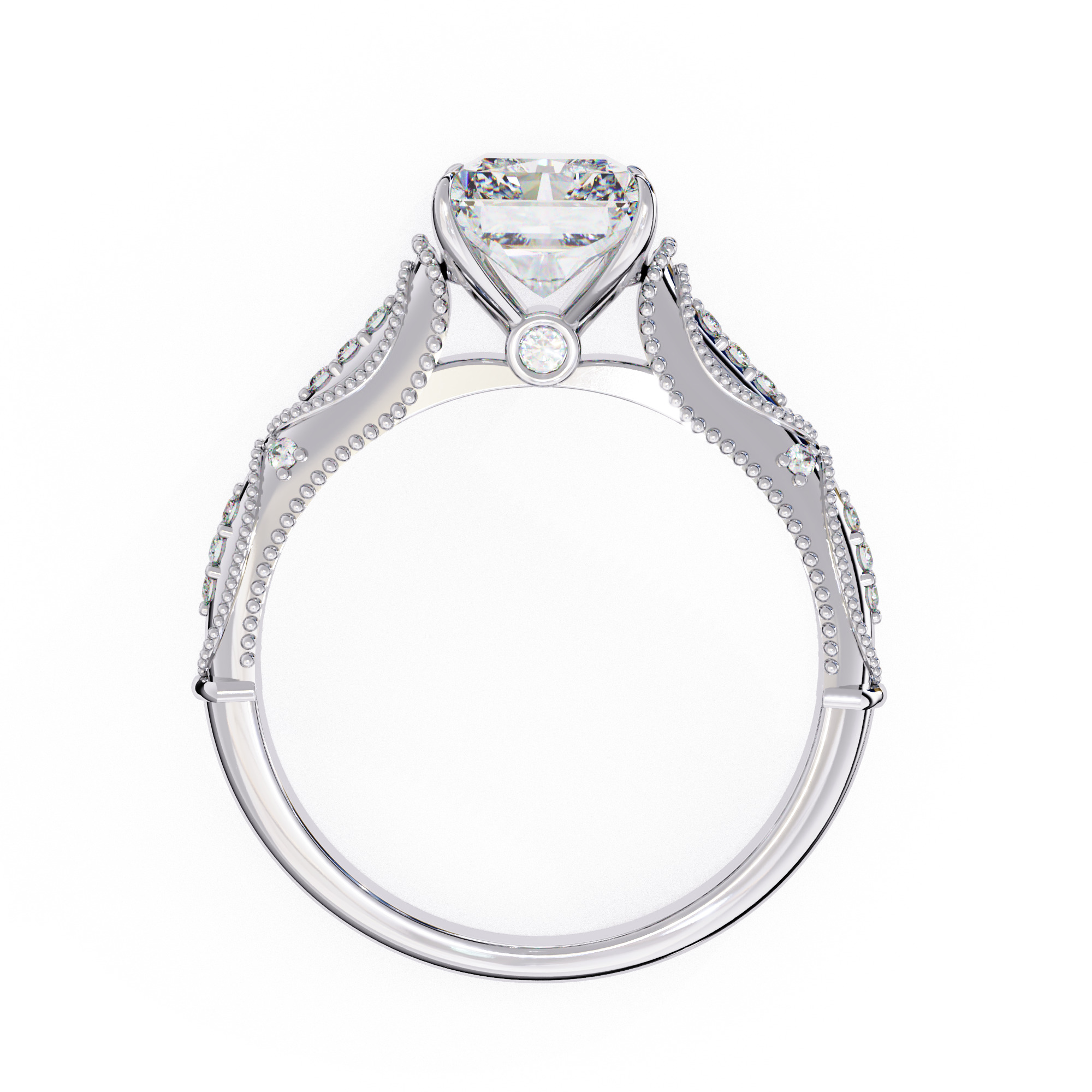 RAIDIANT DIAMOND RING -CAD-129 3D model_6