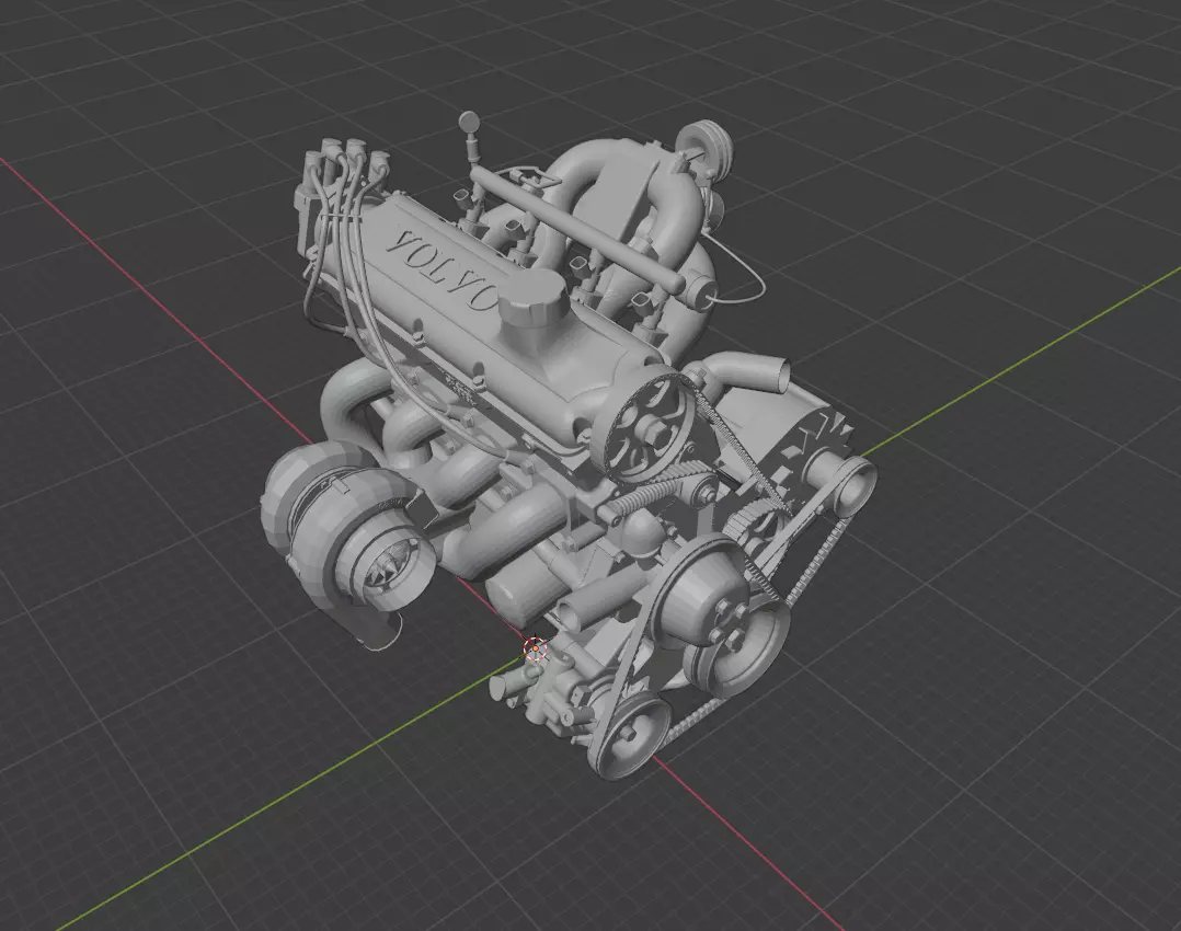 Volvo REDBLOCK B230 Turbo Engine 3D print model