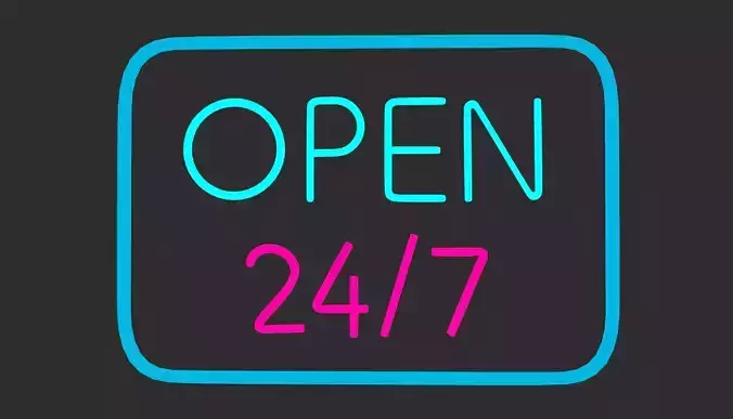 Open Neon light sign