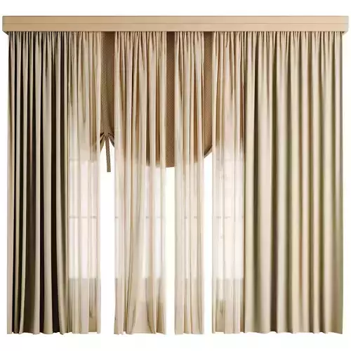Roman and Cotton Curtain  Low-poly 3D model