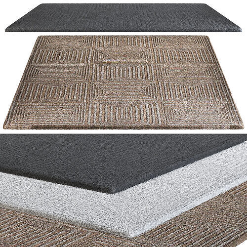 Rectangular Fur Rug Low-poly 3D model