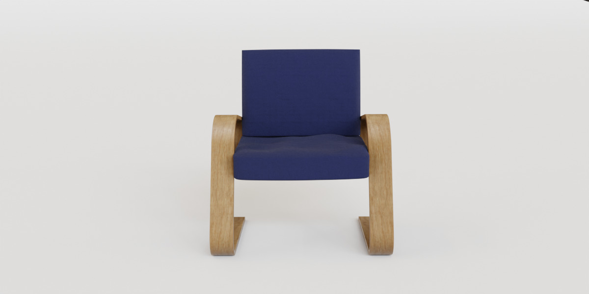 Poang Style Armchair 3D model_1