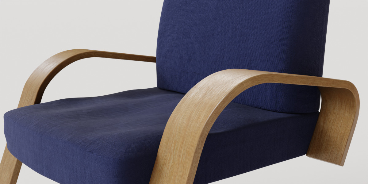 Poang Style Armchair 3D model_6