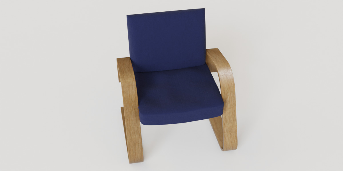 Poang Style Armchair 3D model_4