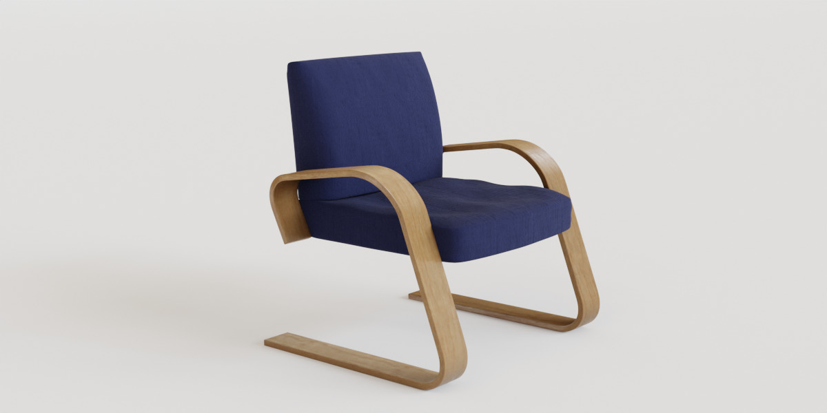 Poang Style Armchair 3D model_2