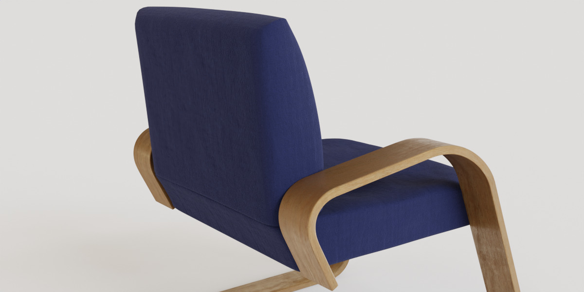 Poang Style Armchair 3D model_3