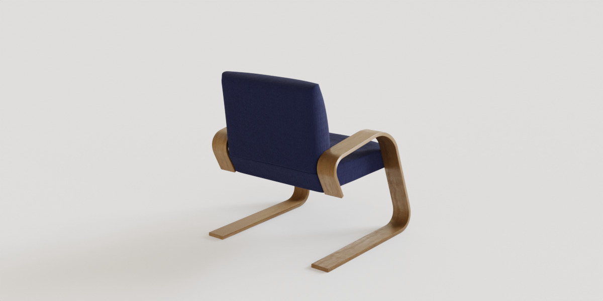 Poang Style Armchair 3D model_5