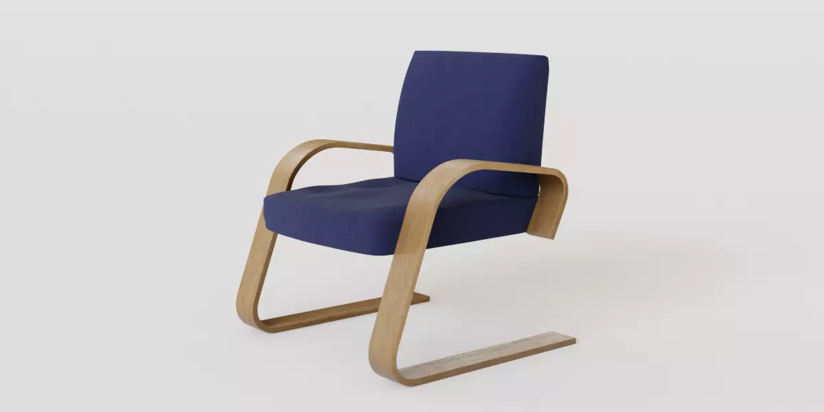 Poang Style Armchair 3D model_0