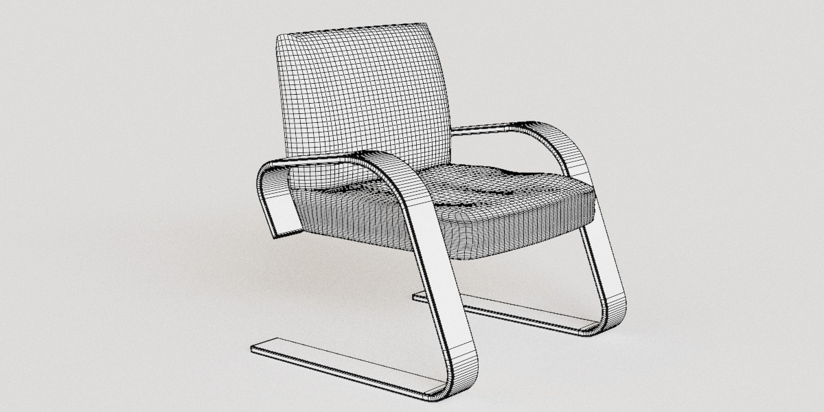 Poang Style Armchair 3D model_10