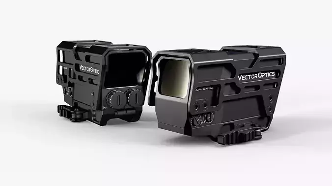 Solar Power Red Dot Sight - 002 Low-poly 3D model