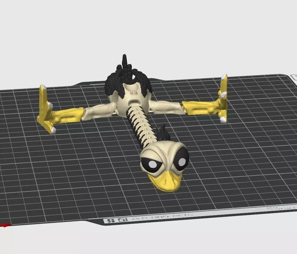 colored ostrich flexi 3MF 3D print model_0