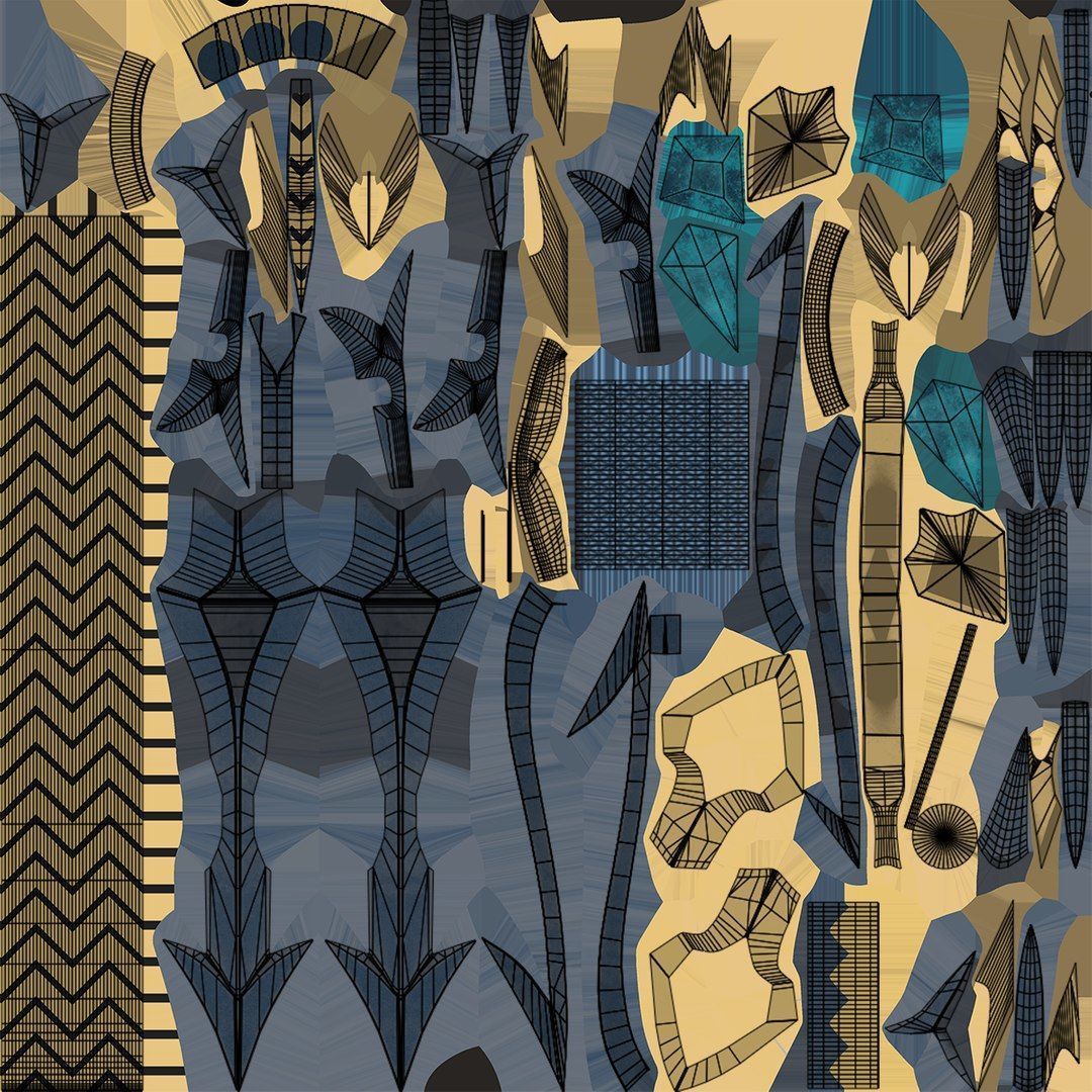 4 Fantasy Trident Collection All PBR Unity UE Textures _12