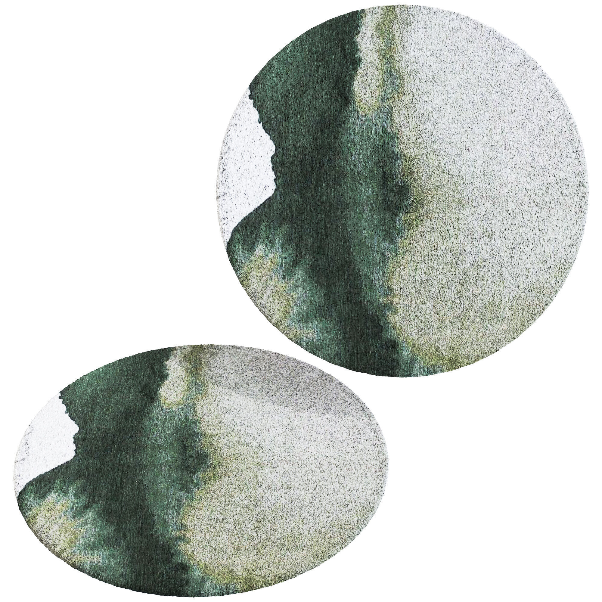 Round Fur Rug Low-poly 3D model_1