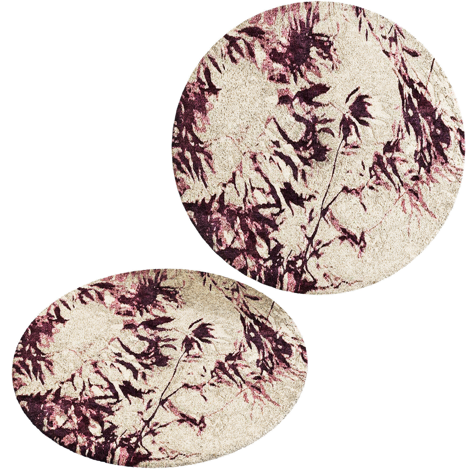 Round Fur Rug Low-poly 3D model_3