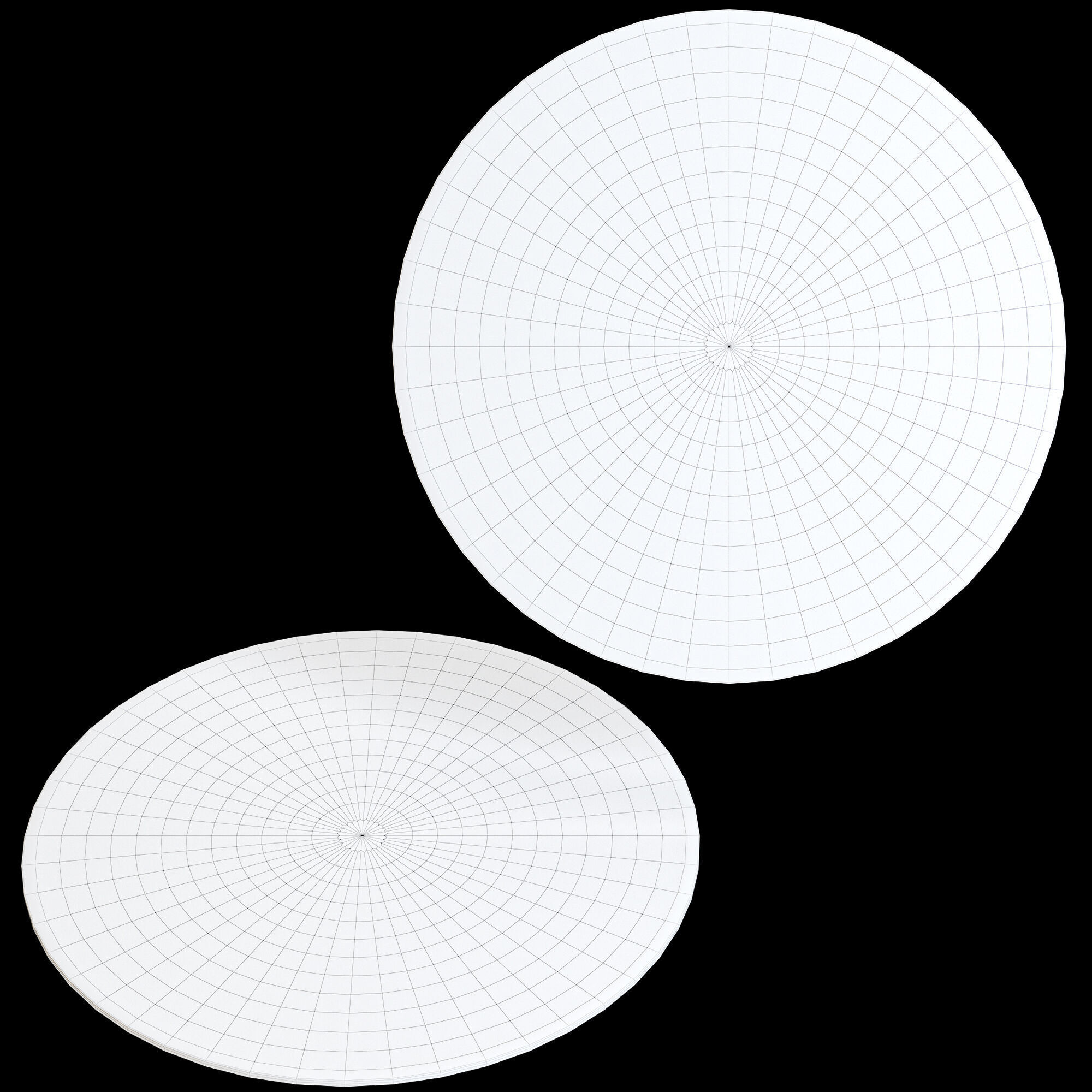 Round Fur Rug Low-poly 3D model_6