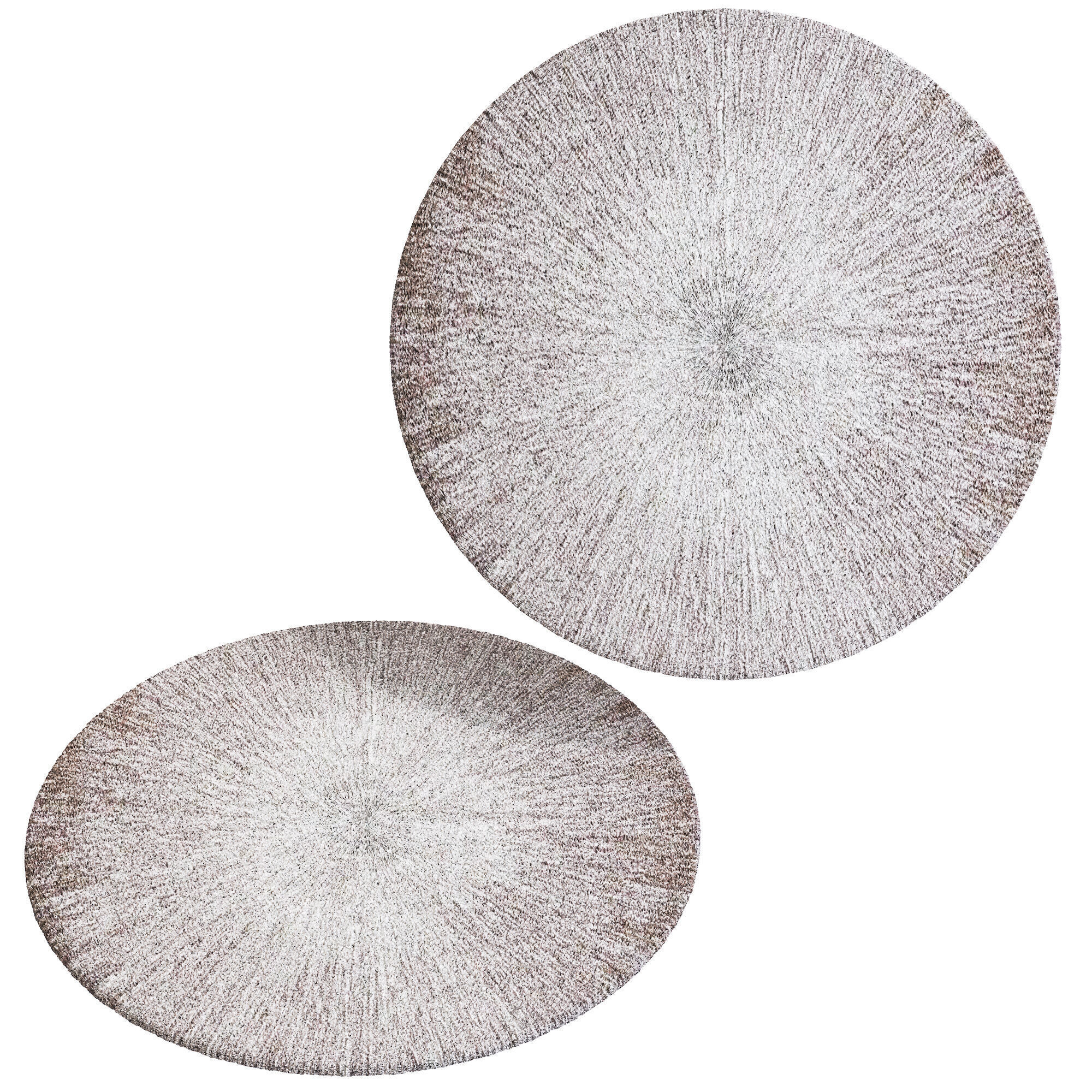 Round Fur Rug Low-poly 3D model_2