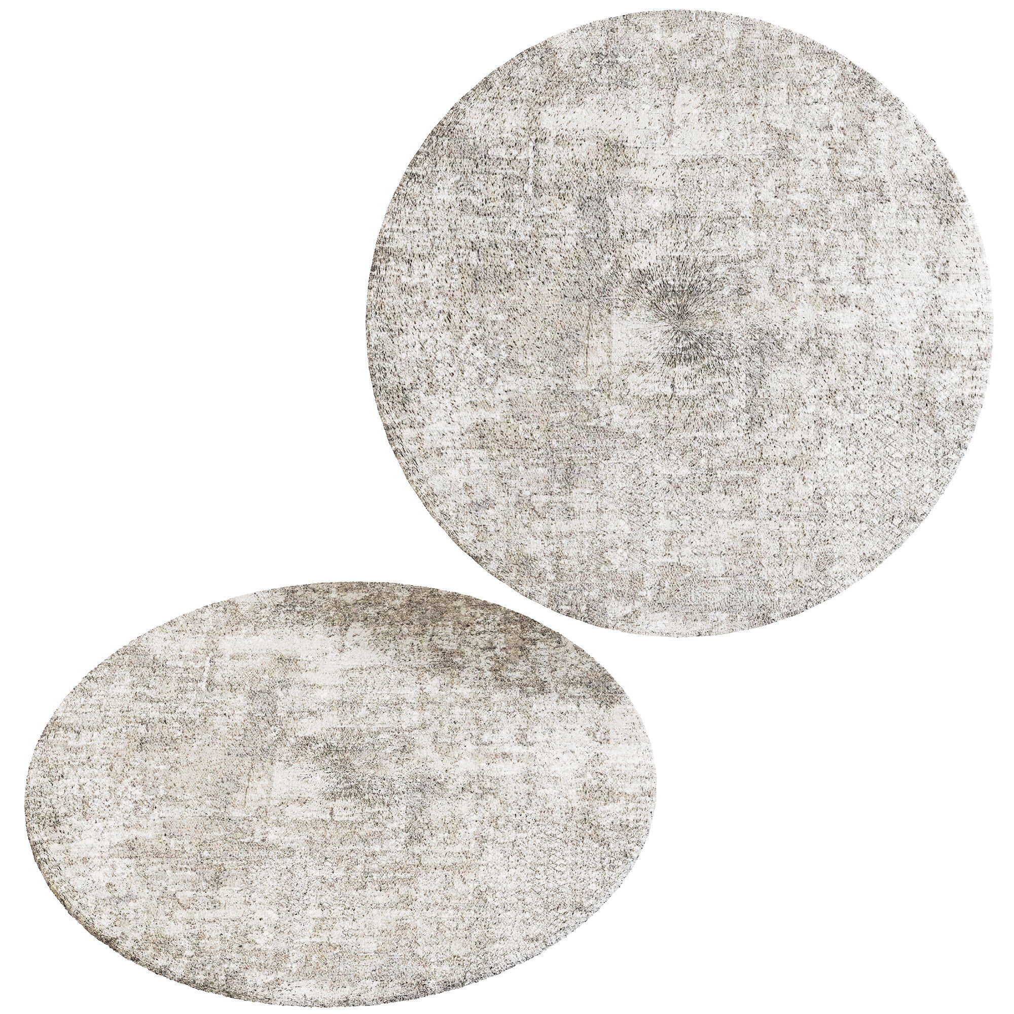 Round Fur Rug Low-poly 3D model_5