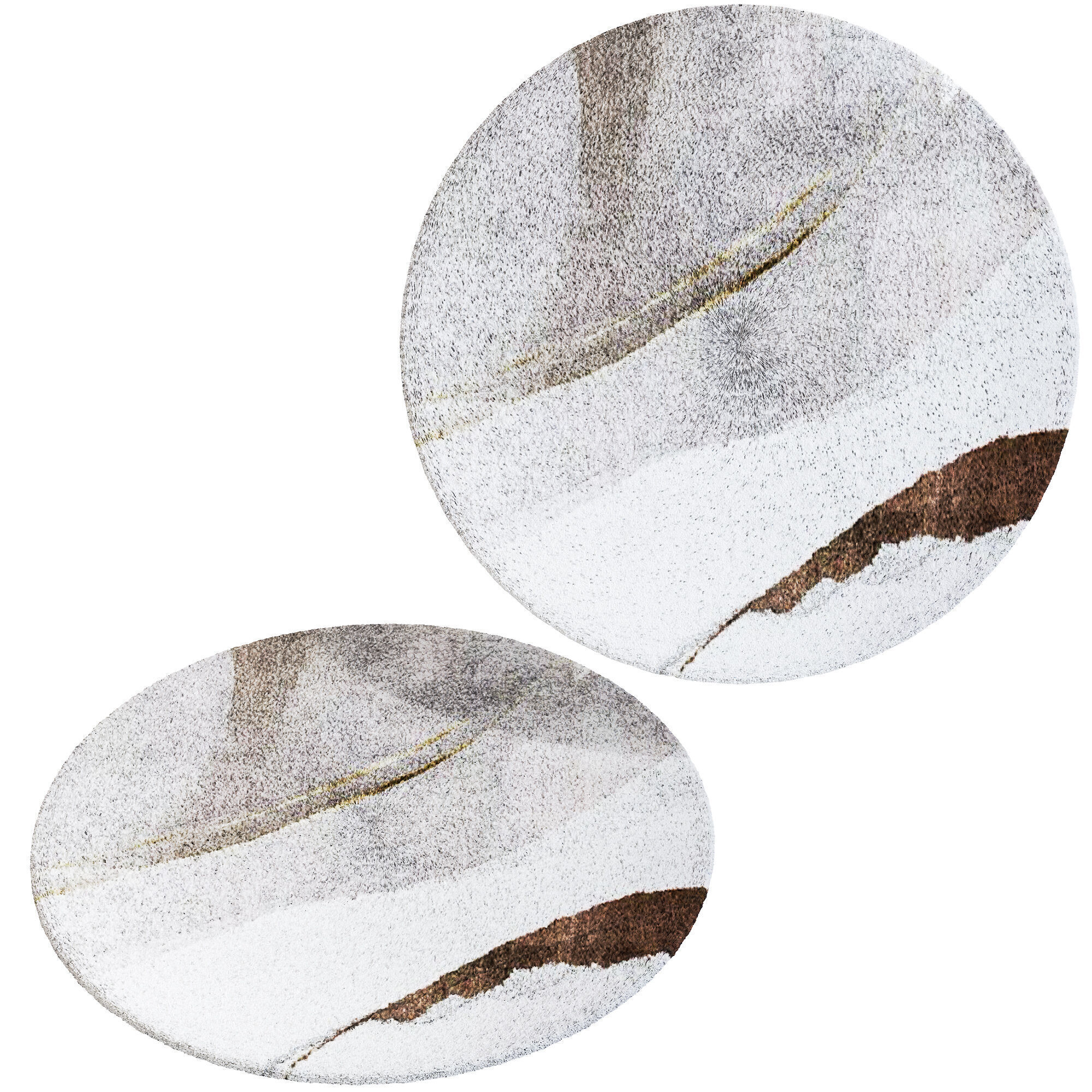 Round Fur Rug Low-poly 3D model_4