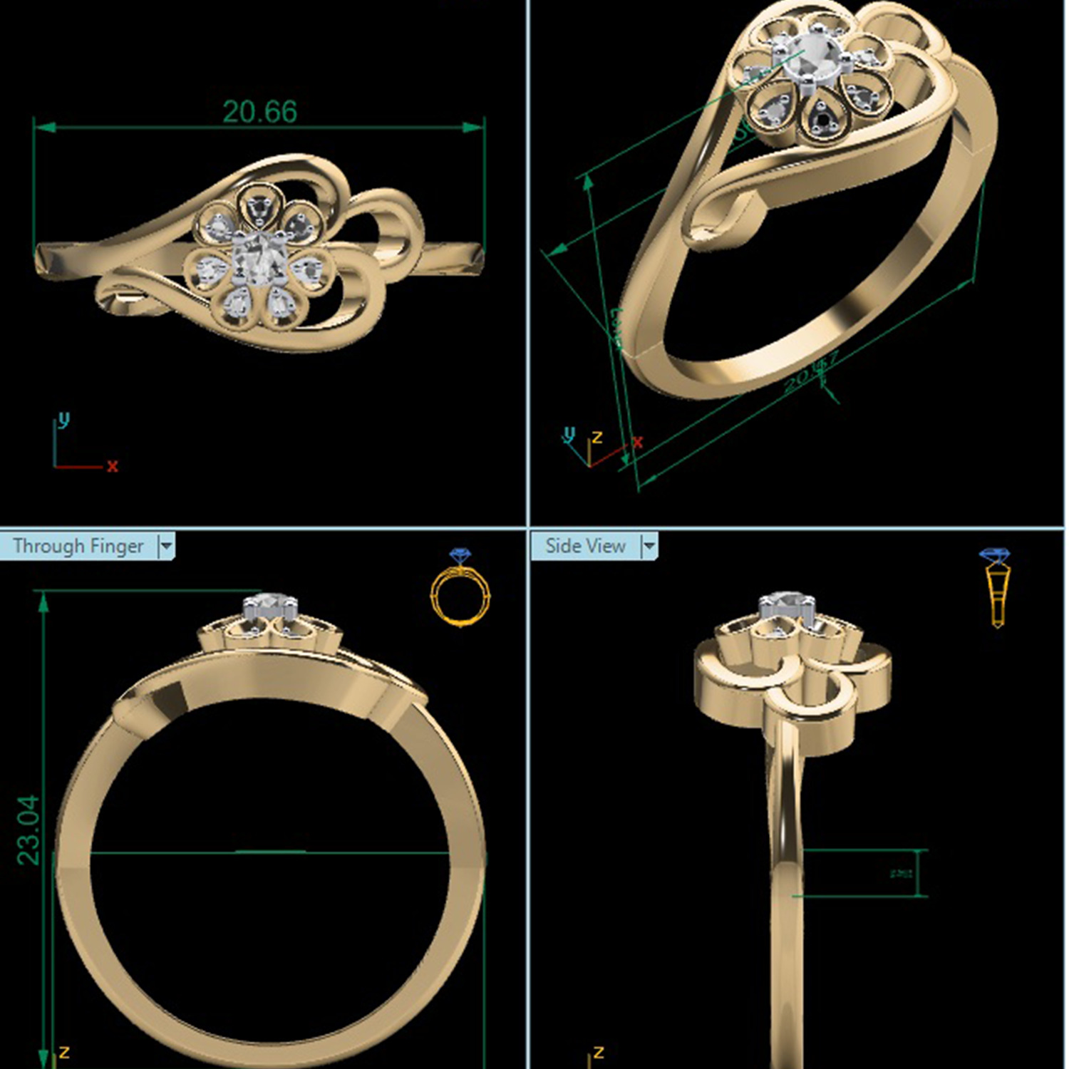Women Ring Render 3dm STL MTL SLC JCD OBJ FBX Details 3D print model_18