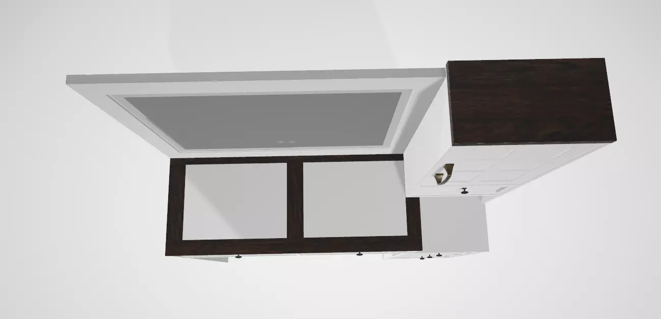 armhouse Vanity Desk with Touch Screen LED Mirror 3D model_0