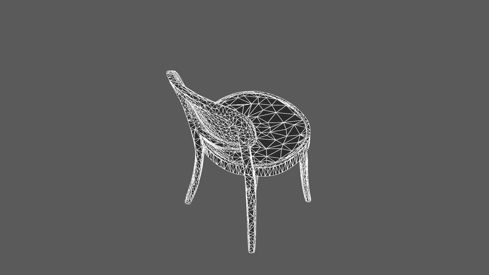 Elegant Wooden Chair with Cane Backrest and Seat 3D model_10