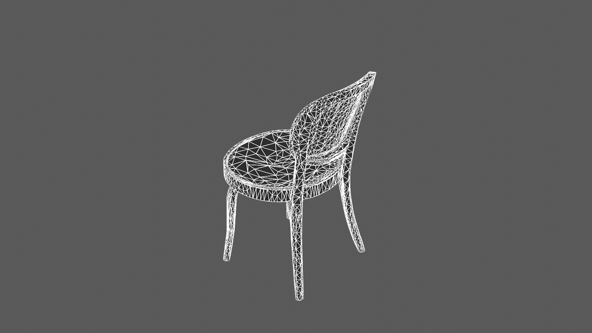 Elegant Wooden Chair with Cane Backrest and Seat 3D model_9