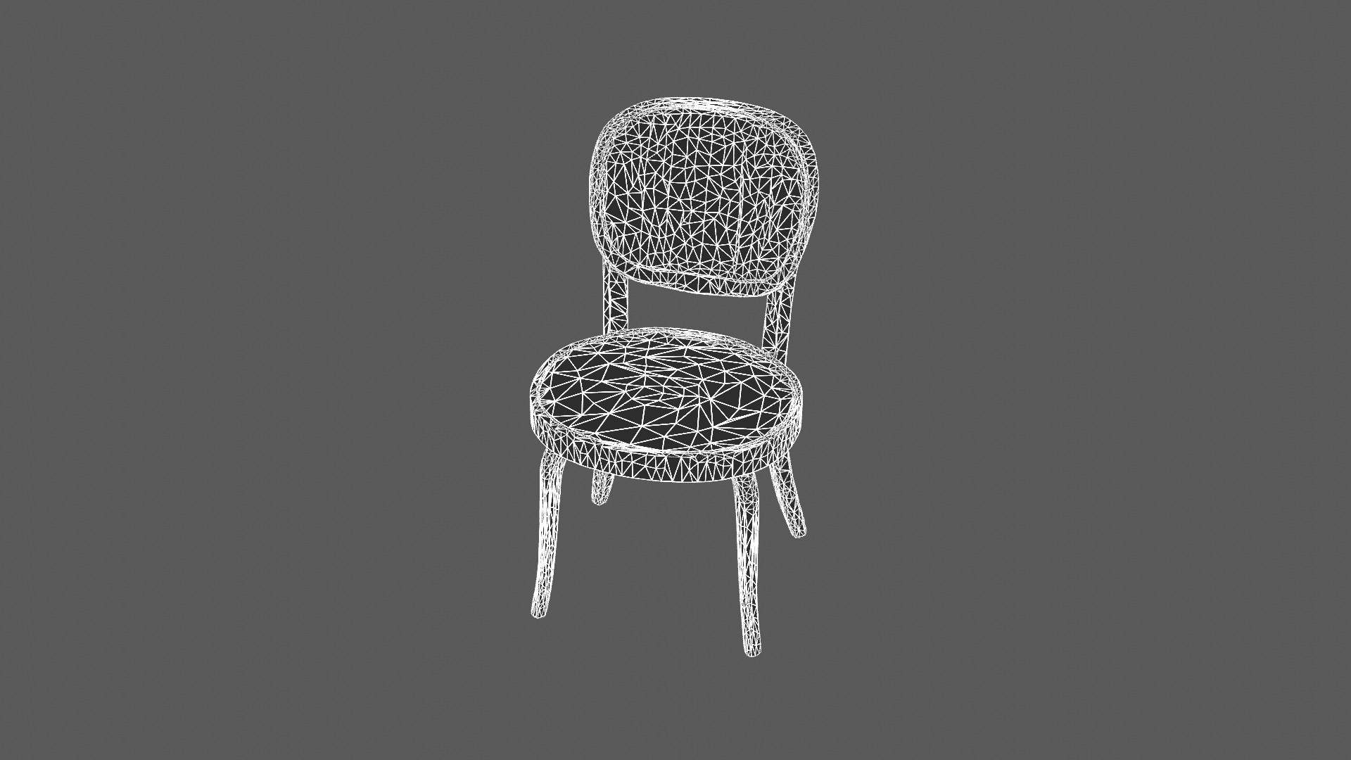 Elegant Wooden Chair with Cane Backrest and Seat 3D model_7