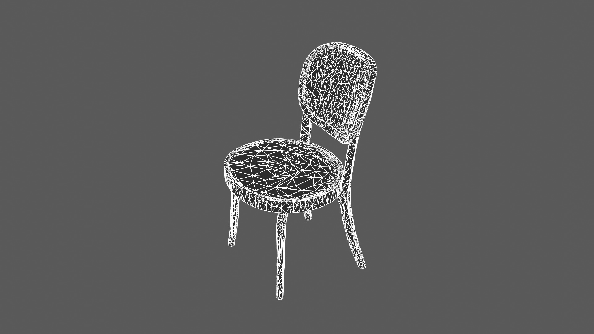 Elegant Wooden Chair with Cane Backrest and Seat 3D model_8