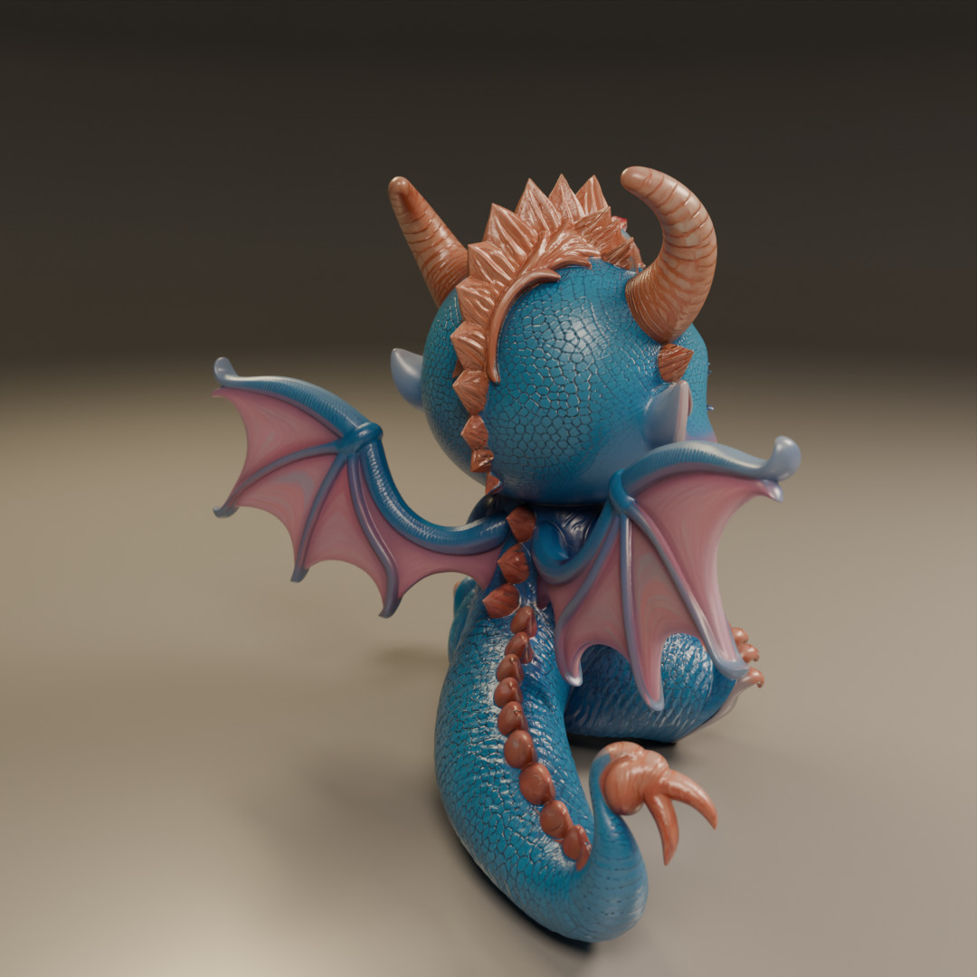 baby dragon 3D print model_15