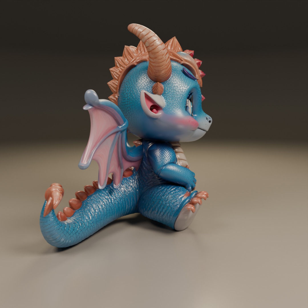 baby dragon 3D print model_9
