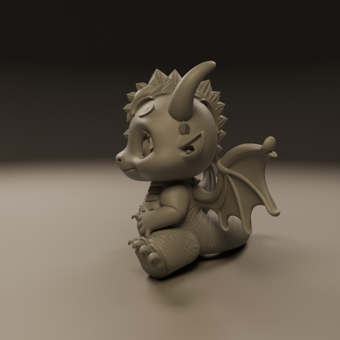 baby dragon 3D print model_2