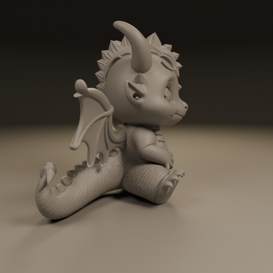 baby dragon 3D print model_1