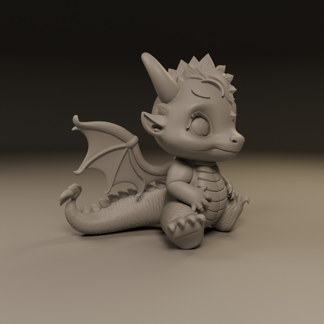 baby dragon 3D print model_4