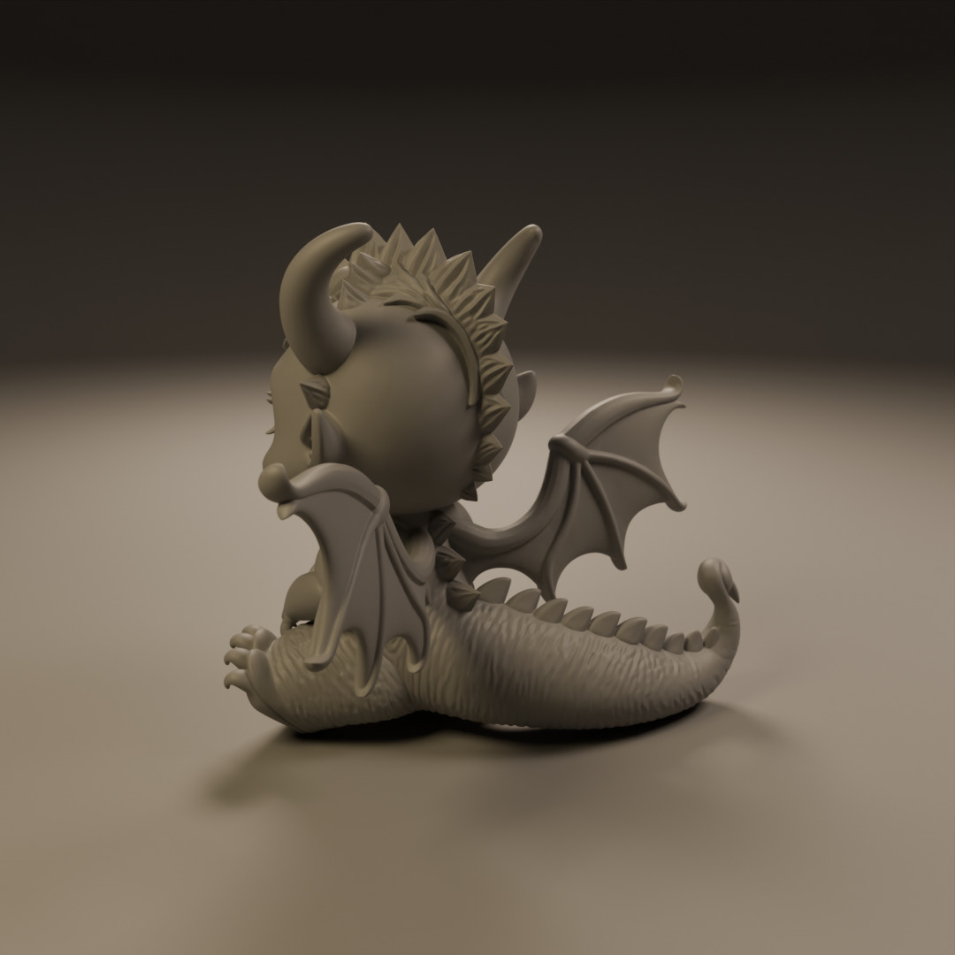 baby dragon 3D print model_6