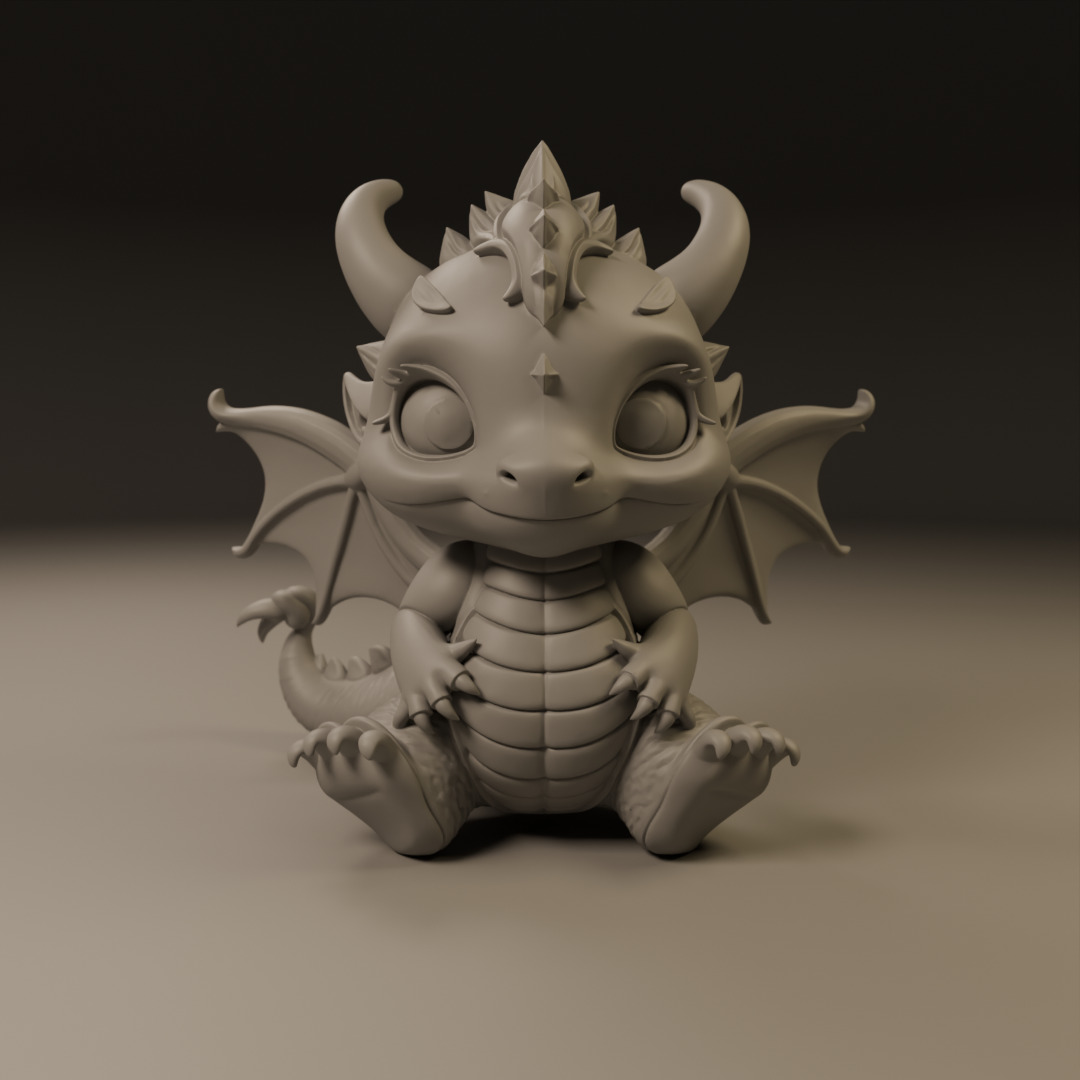 baby dragon 3D print model_8