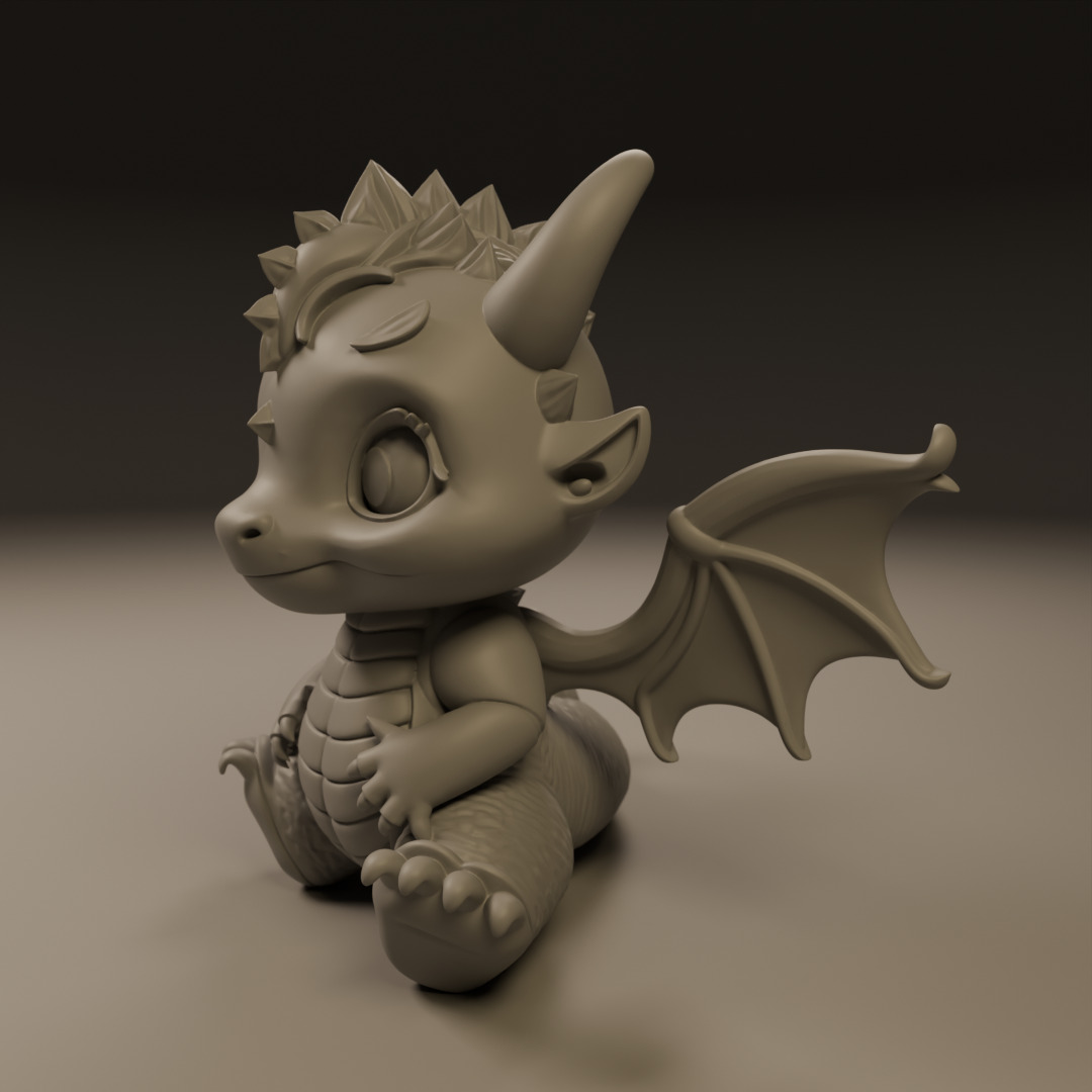 baby dragon 3D print model_5