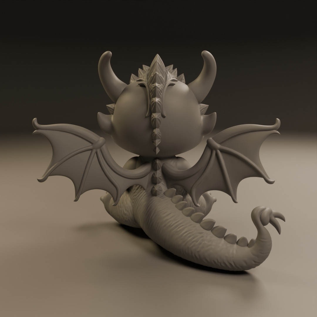 baby dragon 3D print model_3