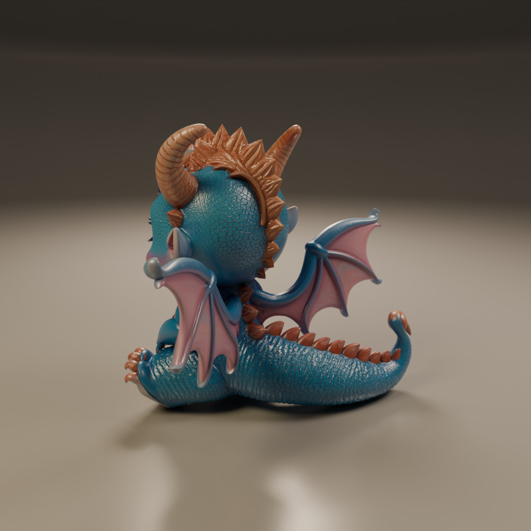 baby dragon 3D print model_14