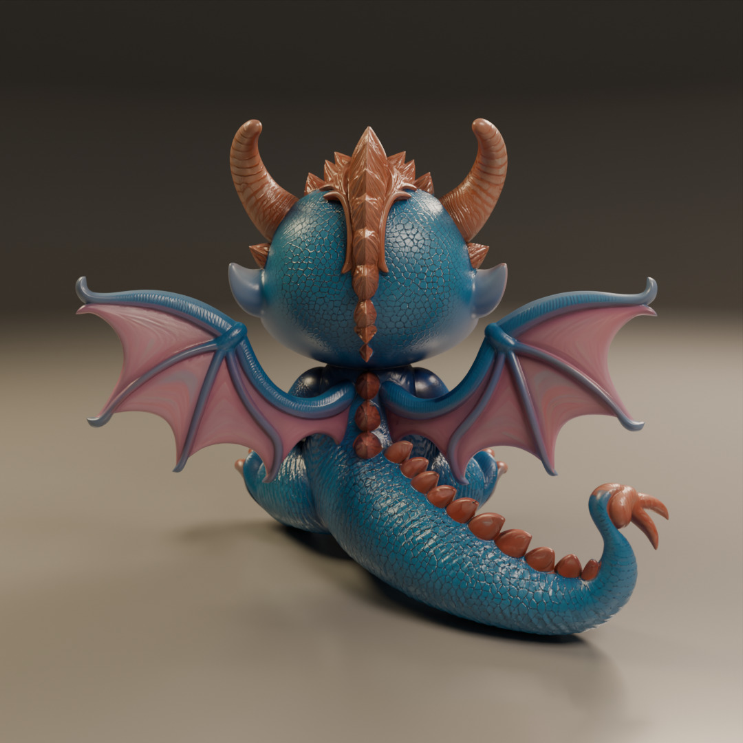 baby dragon 3D print model_11