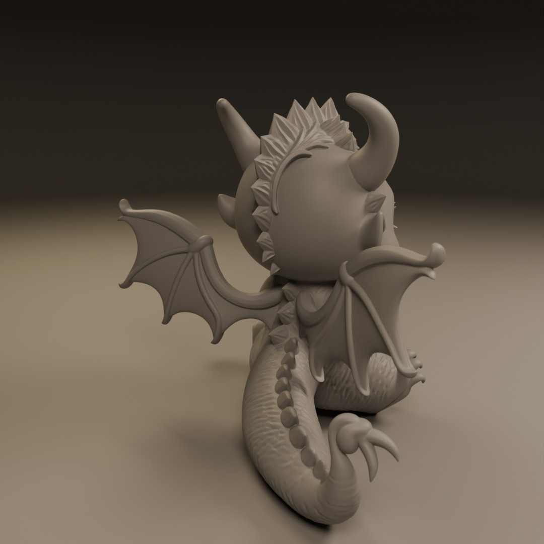 baby dragon 3D print model_7