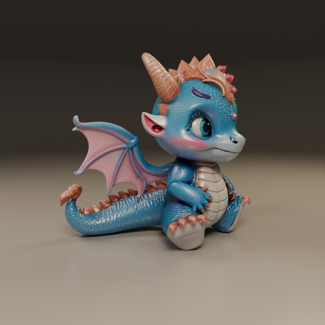 baby dragon 3D print model_12