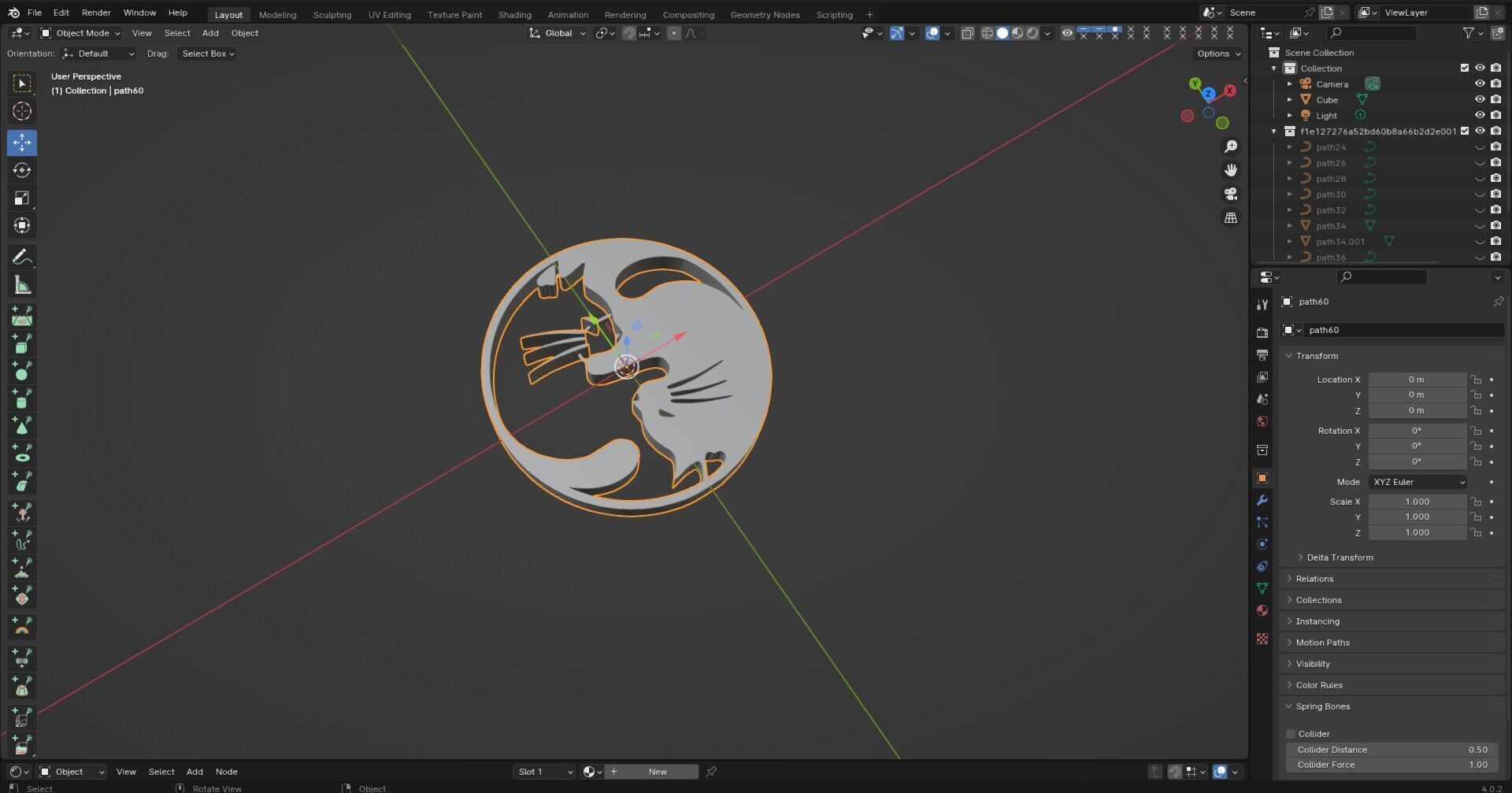 cat yin and yang 2 stl 3D print model_1