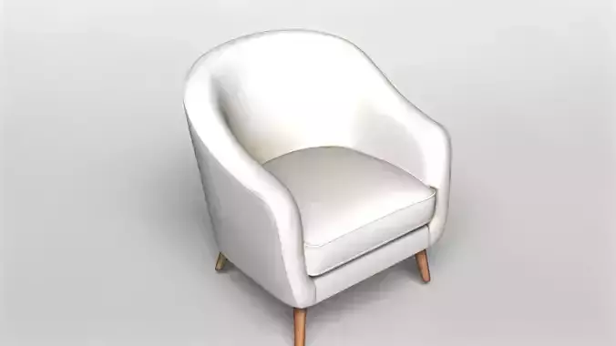 Modern Cozy Armchair with Wooden Legs