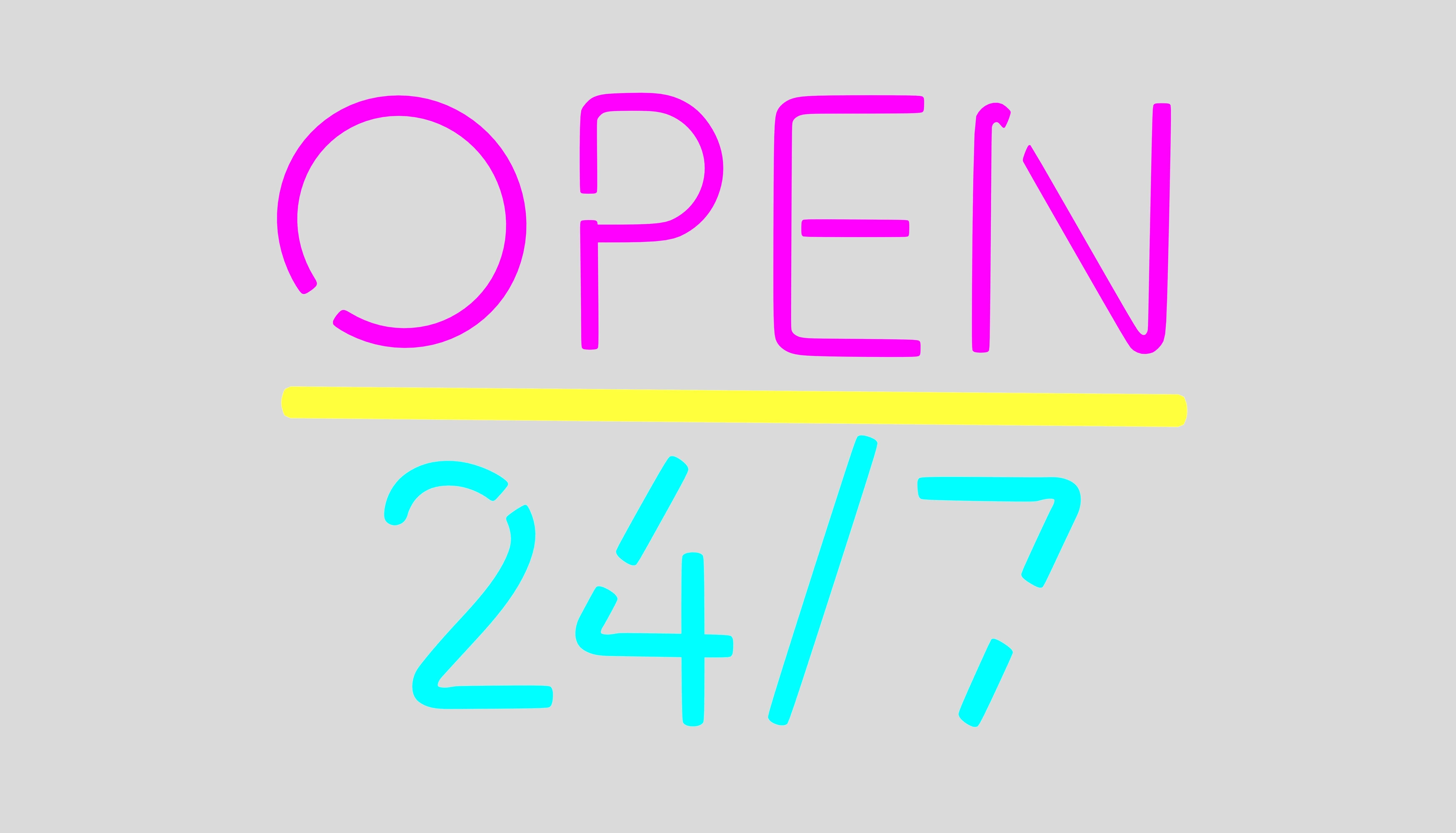 open 24 7 neon sign  3D model_7