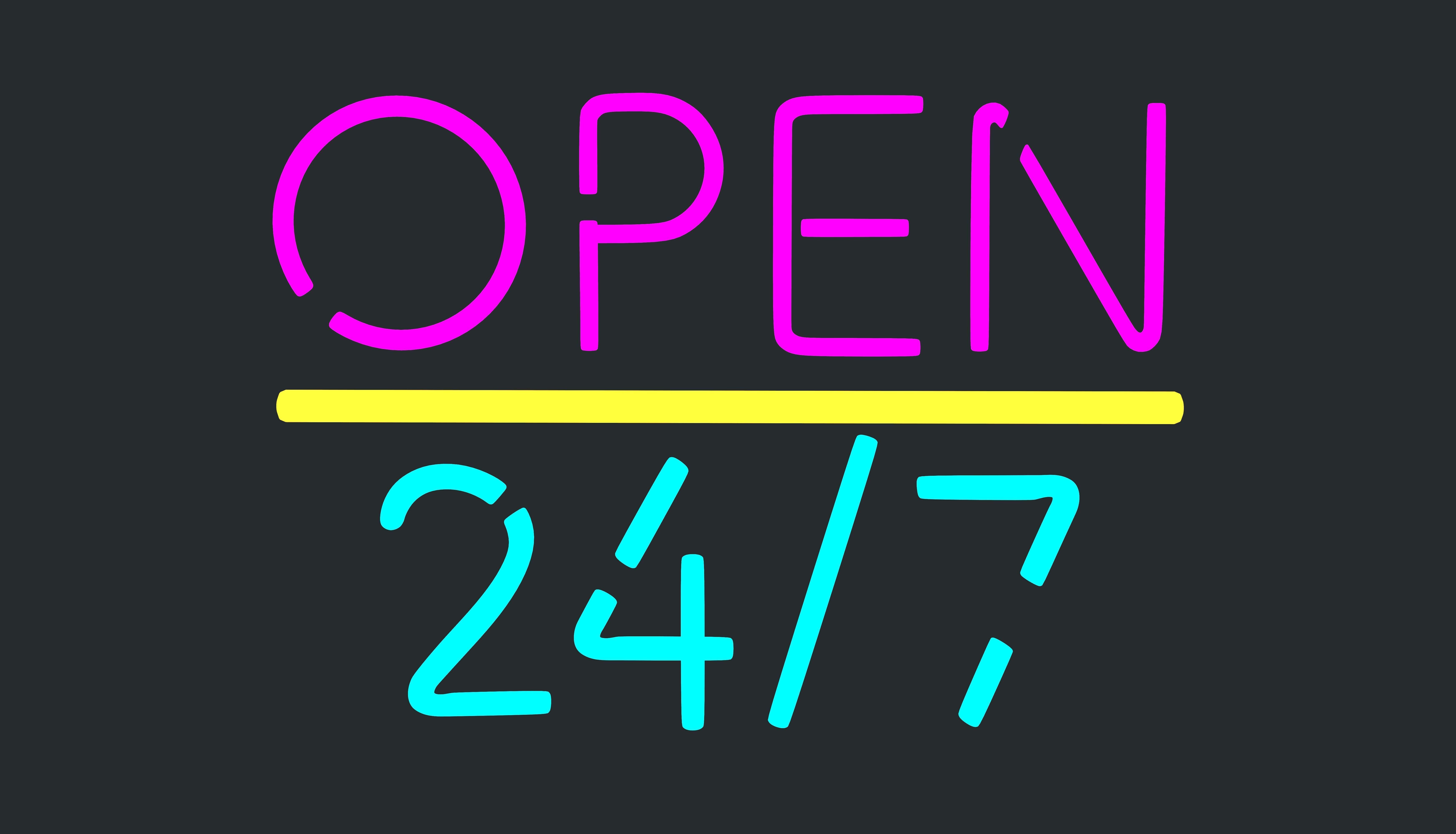 open 24 7 neon sign  3D model_5