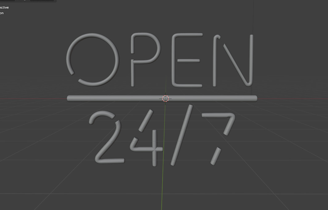 open 24 7 neon sign  3D model_12
