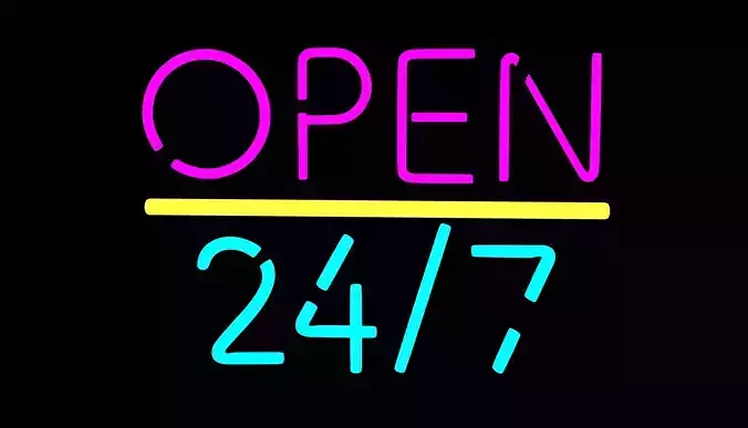open 24 7 neon sign  3D model