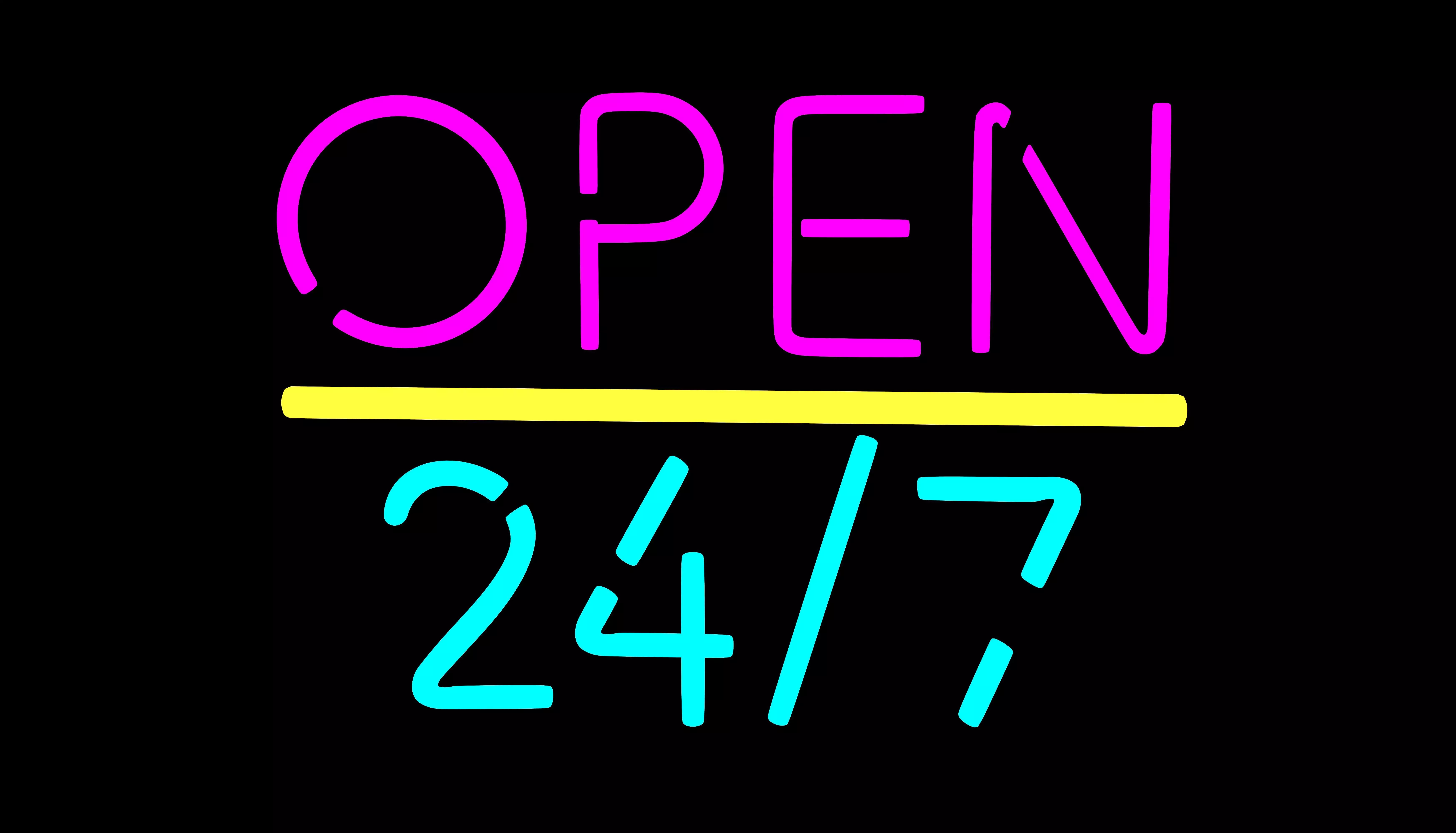 open 24 7 neon sign  3D model_0