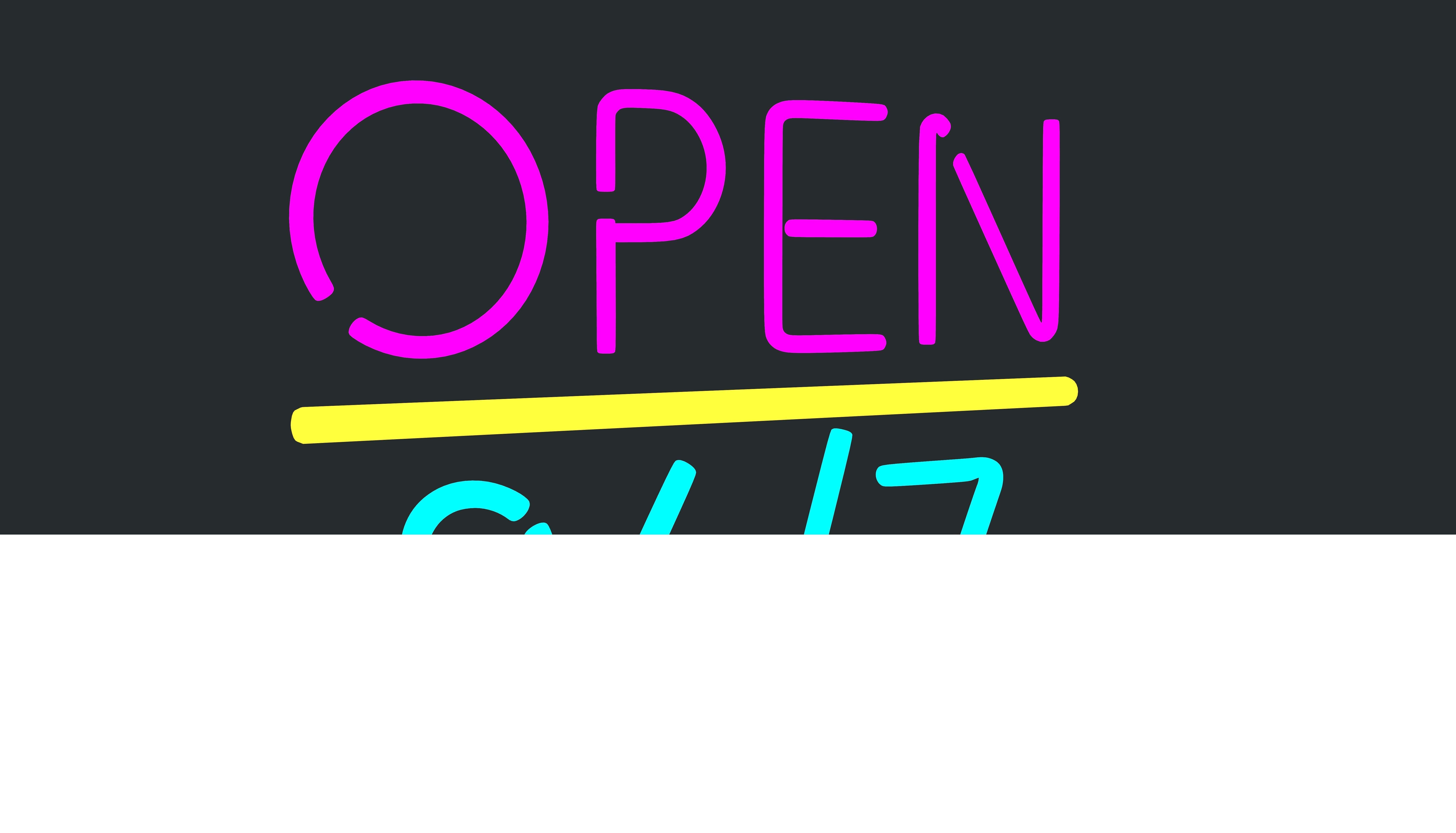 open 24 7 neon sign  3D model_6